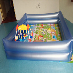 Parc de jeu gonflable pour bébé 160x130cm en PVC rose motif dessin animé pour enfants rampants, espace de jeu intérieur - Product Image 4