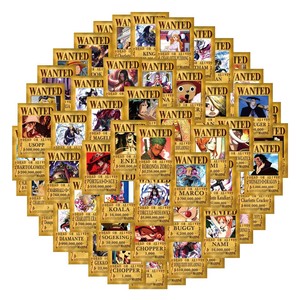 Nouvelles 100 affiches murales <span class=keywords><strong>One</strong></span> <span class=keywords><strong>Piece</strong></span> de <span class=keywords><strong>Luffy</strong></span> jaunies, style anime, pour collage - Product Image 1