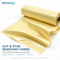 Tissu aramide UD anti-coupure pour inserts de gants, 220 g/m², résistant aux coupures et aux perforations, tissu de protection unidirectionnel haute résistance