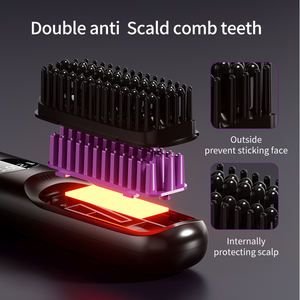 2000mAh <strong>Cordless</strong> <strong>Hair</strong> <strong>Straightener</strong> Brush Negative Ionic Portable <strong>Hair</strong> <strong>Straightener</strong> Comb With 3 Temps Fast Heating - Product Image 2