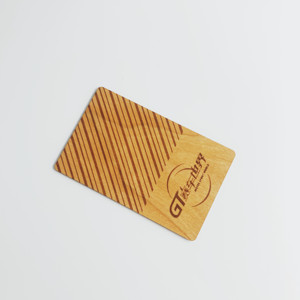 Carte de visite intelligente en bambou préimprimée personnalisée <span class=keywords><strong>Smartag</strong></span> 13,56 MHz NFC N213 RFID - Product Image 4