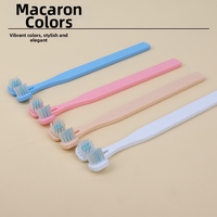 Brosse à dents pour animaux de compagnie pour chiens et chats - Conception à double tête Kit de soins dentaires pour le contrôle du tartre et une haleine fraîche