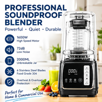 Hoge prestaties, laag geluidsniveau, krachtige blender, multifunctionele draaiknopbediening, verwarming, huishoudelijke sapcentrifuge, mixer voor voedsel, fruit en smoothies