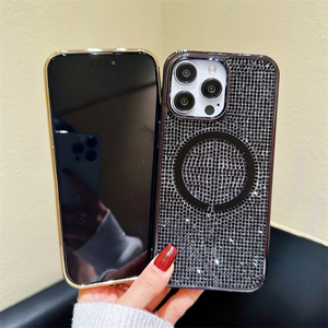 Lusso elettrolitica Bling Bling diamante magnetico cassa del telefono per iPhone 11 12 13 14 15 Pro Max - Product Image 5