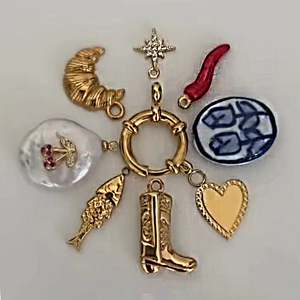 Ciondoli Personalizzabili Fai-da-Te in Acciaio Inossidabile Placcato Oro 18K, Tema Oceano Estivo per Creazione di Collane - Product Image 3