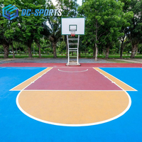 Système de terrain de basket-ball en silicone PU pour extérieur, revêtement de sol sportif durable, matériaux de construction de terrain de basket-ball