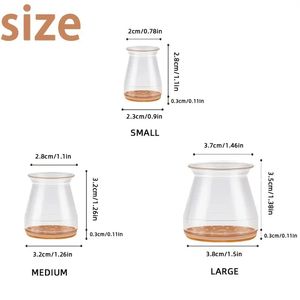 Protecteurs de sol pour pieds de chaise, capuchons en silicone transparent avec coussinets en feutre, protégez les coussinets de carrelage en bois capuchons de meubles réduisant le <span class=keywords><strong>bruit</strong></span> - Product Image 5