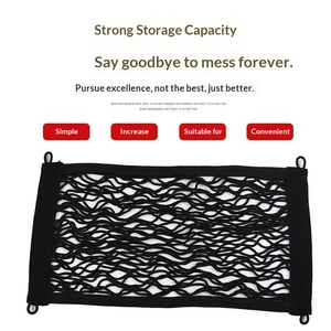 Sac de rangement double couche en filet pour voiture, <span class=keywords><strong>panier</strong></span> avant en tissu maillé pour accessoires de voiture - Product Image 2