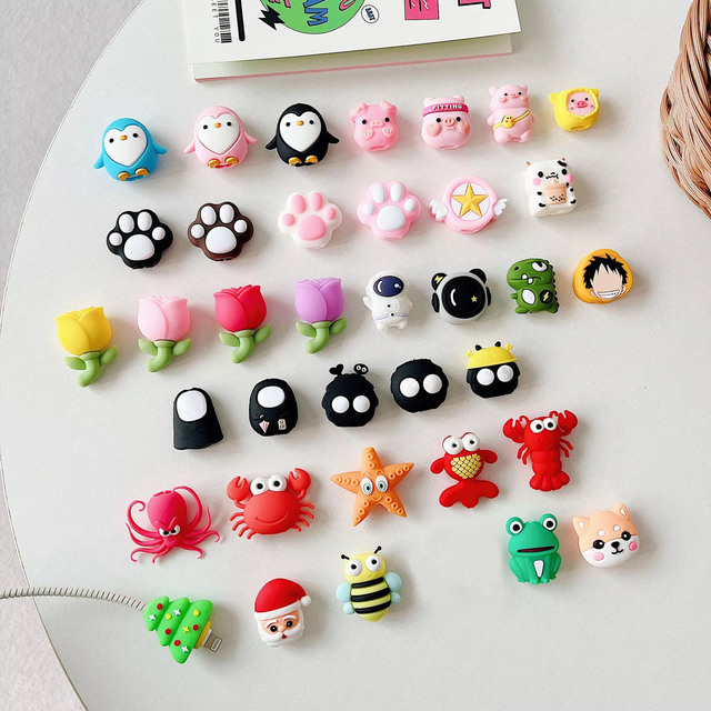 Wholesale Cheap Cute Cartoon Animal Soft PVC USB Data Cable Protective Sleeve Interface Universal Charging Cable Protector