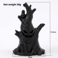 Lumière LED d'Halloween en forme de souche d'arbre citrouille, vintage et portable, pour lampe à bougie, décoration micro-paysagère effrayante, à piles
