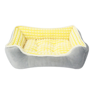 Dog And Cat <b>Bed</b> Rectangle Corn Velvet Gray High Density PP Cotton Fill All Season Pet <b>Nest</b> - Product Image 2