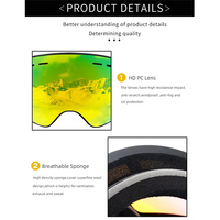Lunettes de ski RTS Protection CE UV400 lentille polarisée miroir lunettes de ski snowboard lunettes de sports de neige anti-buée OEM logo personnalisé