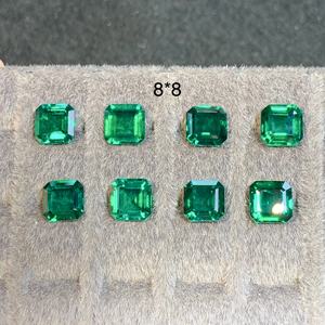 Vente en gros de haute qualité de laboratoire hydrothermal Zambie Asscher Cut Emerald <span class=keywords><strong>Gemstone</strong></span> Lab Grown Vivid Green Emerald - Product Image 3