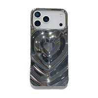 Coque de téléphone de luxe lisse en TPU souple avec motif plissé effet amour et placage 3D pour iPhone 17 Air 16 15 14 13 12 11 Pro Max Plus