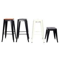 Chaise de bar Tolixs en métal coloré avec dossier, pour restaurant, café, bistrot, mobilier commercial et industriel
