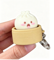 Porte-clés anti-stress le plus vendu en forme de Bao Bun simulé, jouet à presser, nouveauté, pendentif pour la décoration de bureau