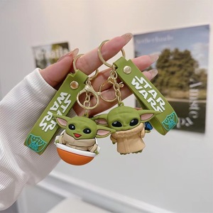Belle bande dessinée étoile bébé <span class=keywords><strong>Yoda</strong></span> <span class=keywords><strong>porte</strong></span>-clés 3D poupée pendentif guerres voiture clé pendentif <span class=keywords><strong>porte</strong></span>-clés Anti-perte sac décoration <span class=keywords><strong>porte</strong></span>-clés Widget - Product Image 3