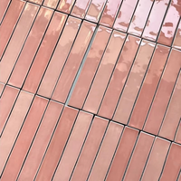 Carreaux de mosaïque en céramique faits à la main, dégradé rose vif, 250x330mm, pour murs intérieurs de salle de bain, cuisine, restaurant
