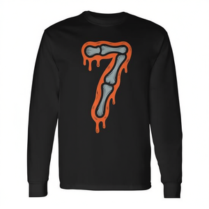 Camiseta de manga larga con estampado digital de Six Seven Meme Skeleton para Halloween, unisex para adultos, cuello redondo - Product Image 2