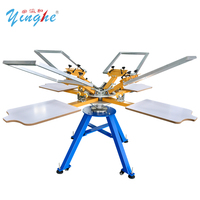 Máquina de Serigrafía de 4 Colores y 4 Estaciones para Camisetas y Telas, Precio de Fábrica Yinghe