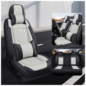 Coprisedili Auto Diamond Wrap Completi, Set Interno Quattro Stagioni, Stile Business di Lusso, Pelle Perforata Premium, Set Completo - Product Image 1