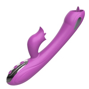 बैंगनी 1 में 2 जी स्पॉट Dildo खरगोश थरथानेवाला सिलिकॉन सेक्स खिलौने महिला जीभ चाट की छड़ी भगशेफ योनि मालिश वयस्क सेक्स की दुकान - Product Image 5