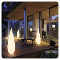 Lampes LED à lumière variable pour l'extérieur, lampadaire en forme de goutte d'eau lumineuse pour la décoration d'hôtel, de restaurant, de cour et de jardin
