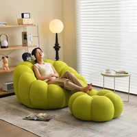 Boconcept Esthétique Crème Blanc Paresseux Citrouille Canapé En Forme De Boucle Chaise Longue Pivotante Avec Repose-pieds