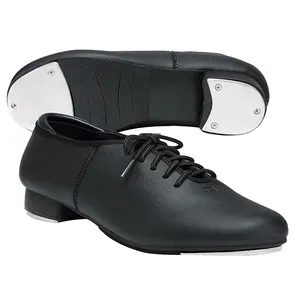 Zapatos de cuero sintético con cordones estilo Oxford para hombre y mujer, calzado de baile con tablero de sonido