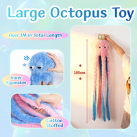 Jouets pour chiens en peluche interactifs et sonores en forme de pieuvre mignonne, 1m de long, pour le divertissement, le soulagement du stress et l'occupation des chiens - Vente en gros