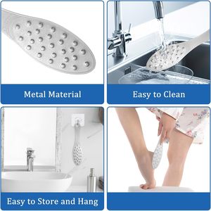 Professional Durable Stainless Steel Foot <b>File</b> Callus Grinder Pedicure Stone Double-Sided Removing Dead Skin Portable Care - Product Image 4