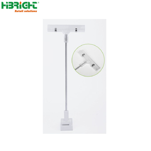 Estante de exhibición de letrero de metal Soporte de letrero de pedestal ajustable con clips para supermercado - Product Image 4