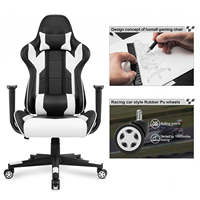 Chaise de bureau ergonomique en cuir à dossier haut, pivotante et réglable, pour ordinateur, gaming et usage professionnel