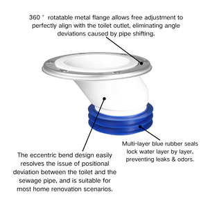 Kit Flangia Offset per Spostamento <span class=keywords><strong>Scarico</strong></span> WC con Bulloni, Rondelle e Guarnizione - Product Image 3