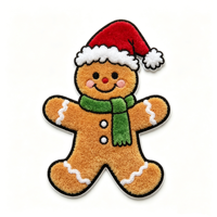 Magnifiques patchs de Noël personnalisés en chenille 3D brodés, appliqués thermocollants avec support auto-agrippant, en tissu écologique pour chapeaux