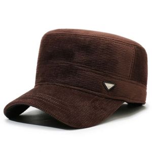 Autumn Winter Unisex Corduroy Baseball <b>Cap</b> with Ear Protection Outdoor Warm <b>Flat</b> Top Sports Hat for <b>Men</b> - Product Image 6