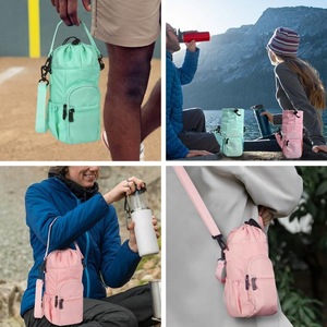 All'ingrosso basso moq 40 oz porta bottiglia di acqua personalizzato borsa di trasporto con cinturino con tasca del telefono - Product Image 6