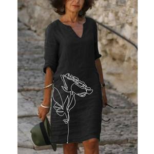 Nuevo Vestido Holgado Vintage con Volantes para Mujer, Estampado Grande, Estilo Bohemio, Casual, Elegante, para Fiesta de Verano - Product Image 5