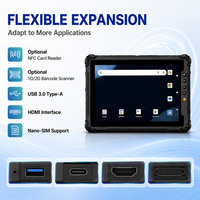 Tableta Android Resistente de 10 Pulgadas, IP65 Impermeable, Android 14 Industrial, 10000mAh, 8GB, 128GB, 5G, WiFi, NFC, Lector de Códigos de Barras, OEM Personalizado