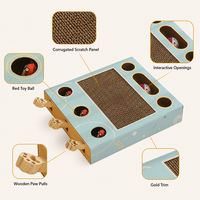 Papan Garukan Kucing HuaYuan Hoopet Multifungsi, Mainan Whac-A-Mole yang Menyenangkan, Tahan Lama, Minimal Menggugurkan Bulu, Tiang Garukan Edukatif
