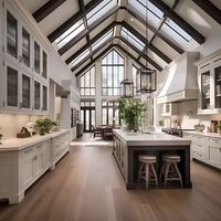 Armoires de cuisine en bois massif de luxe nordique Xichu pour villas et appartements de luxe