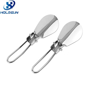 Diseño plegable portátil Cuerno de zapato de acero inoxidable Ayudante de viaje de plata para usar zapatos del proveedor de Yangjiang para campistas - Product Image 5