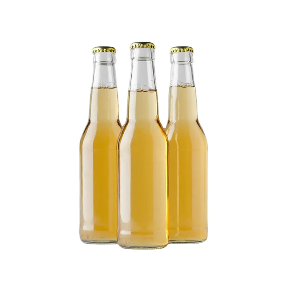 Bottiglia di birra in vetro trasparente da 330ml 33cl bottiglia di vetro soda da 12 once bottiglia di acqua frizzante in vetro trasparente