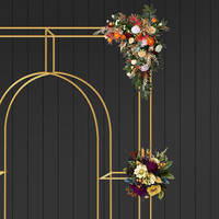 I136 mariage fer géométrique arc nouvelle arrivée scène décoration fleur support or carré fond ornement