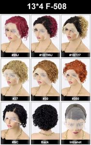 Letsfly วิกผมแท้ด้านหน้าคลื่นน้ำ,วิกลูกไม้13X4วิกผมสั้น Remy ผม350สี - Product Image 3