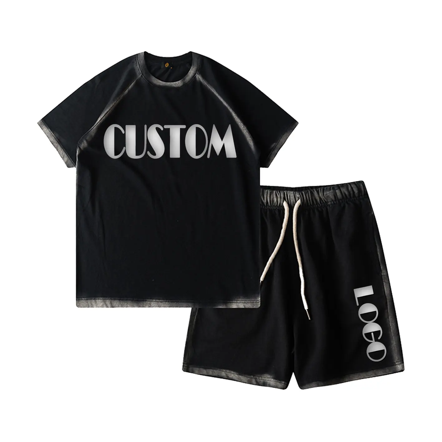 Holesale-Conjunto de ropa deportiva para niños, chándal con estampado personalizado para sesión de fotos de calle, de verano