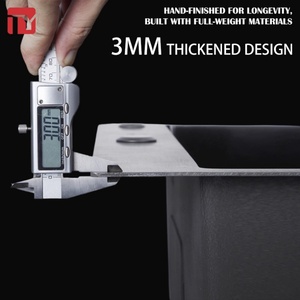 Grand évier double moderne fait main en acier inoxydable brossé nano 3-5mm, écologique, avec système d'évacuation inodore pour cuisine - Product Image 3