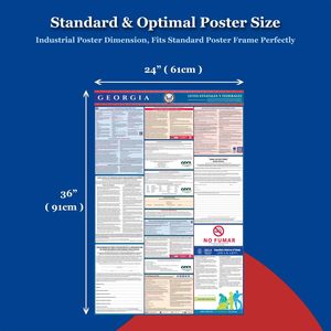 Affiche de la loi du <span class=keywords><strong>travail</strong></span> de l'État de Géorgie, conforme aux normes fédérales et OSHA, 2026, tout-en-un, 24x36 pouces, laminée, résistante aux UV et à l'eau (espagnol) - Product Image 2