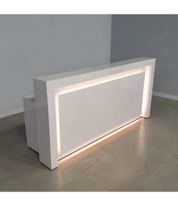 Mostrador de Recepción Moderno y Elegante con Diseño de Iluminación Integrada, de Piedra Artificial, para Salón de Uñas y Supermercado - Product Image 1