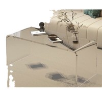 Table basse en acrylique transparente à structure en U intégrée pour la maison, le bureau et les bâtiments